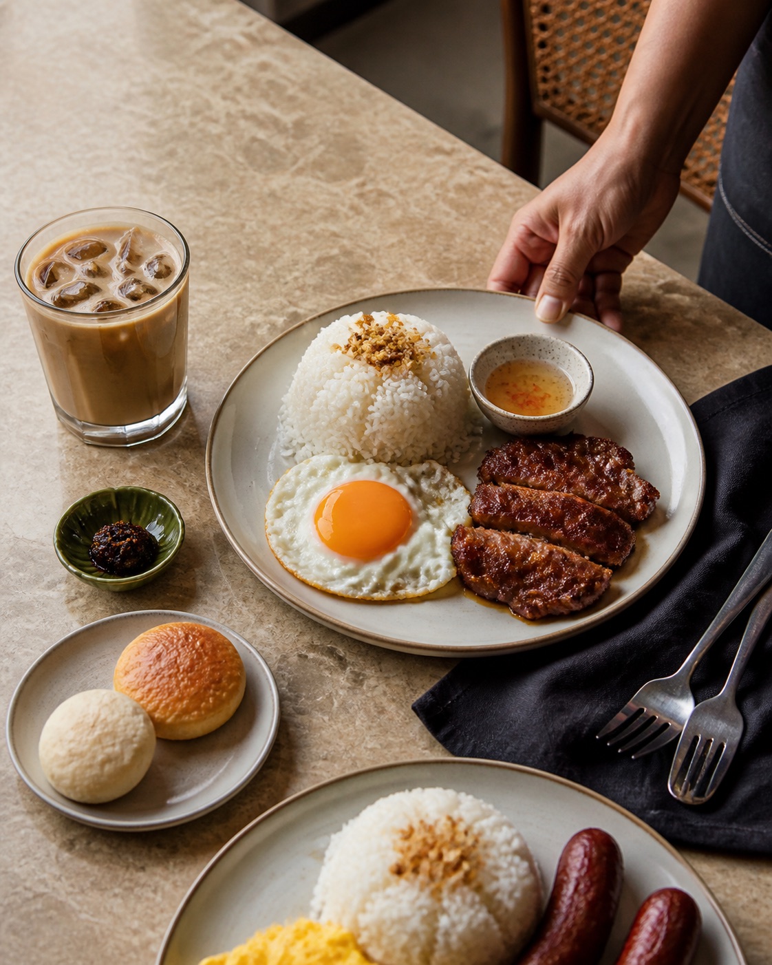 Concept social media campaign photograph of a Filipino breakfast spread